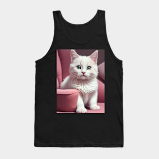 White cat Tank Top